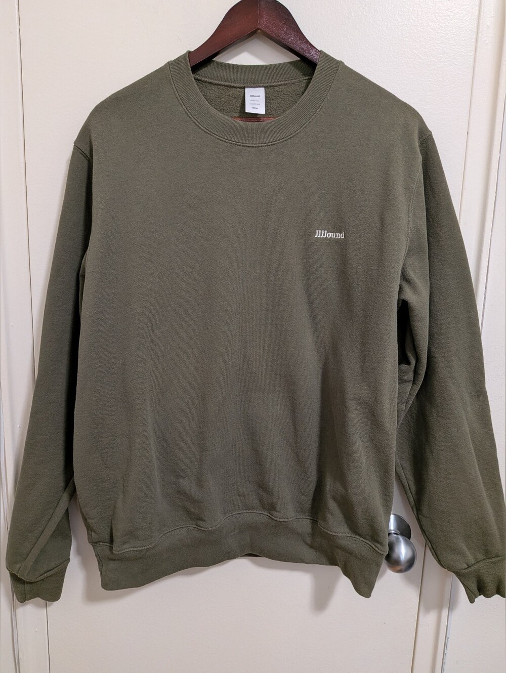 JJJJound J95 Brushed Fleece Crewneck Sweater Olive Green Size M Made in USA